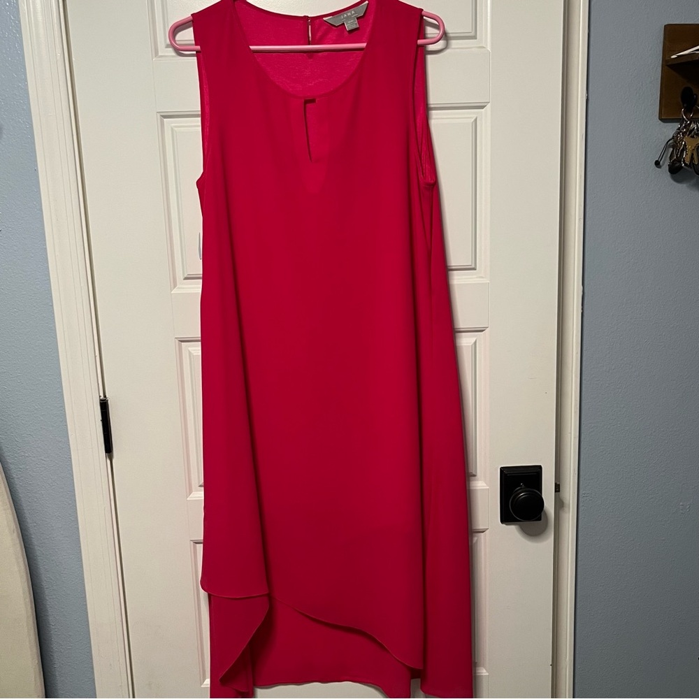 Vibrant Red Sleeveless High Low Sundress